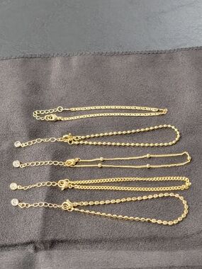 Jercomy Gold Plated, Gold Tone Women's Layered Anklet/Bracelet Set